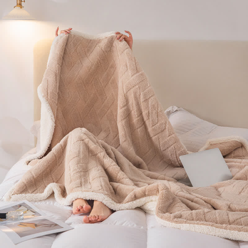 Simple Style Thick Fleece Throw Blanket