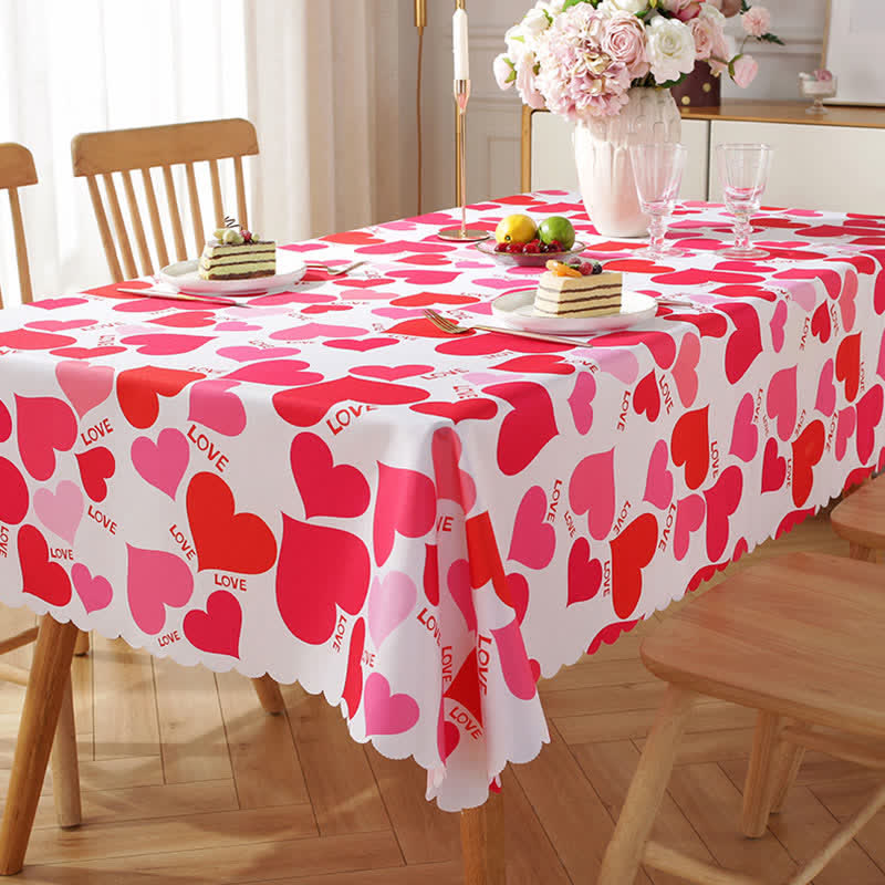 Valentine's Day Love Print Tablecloth