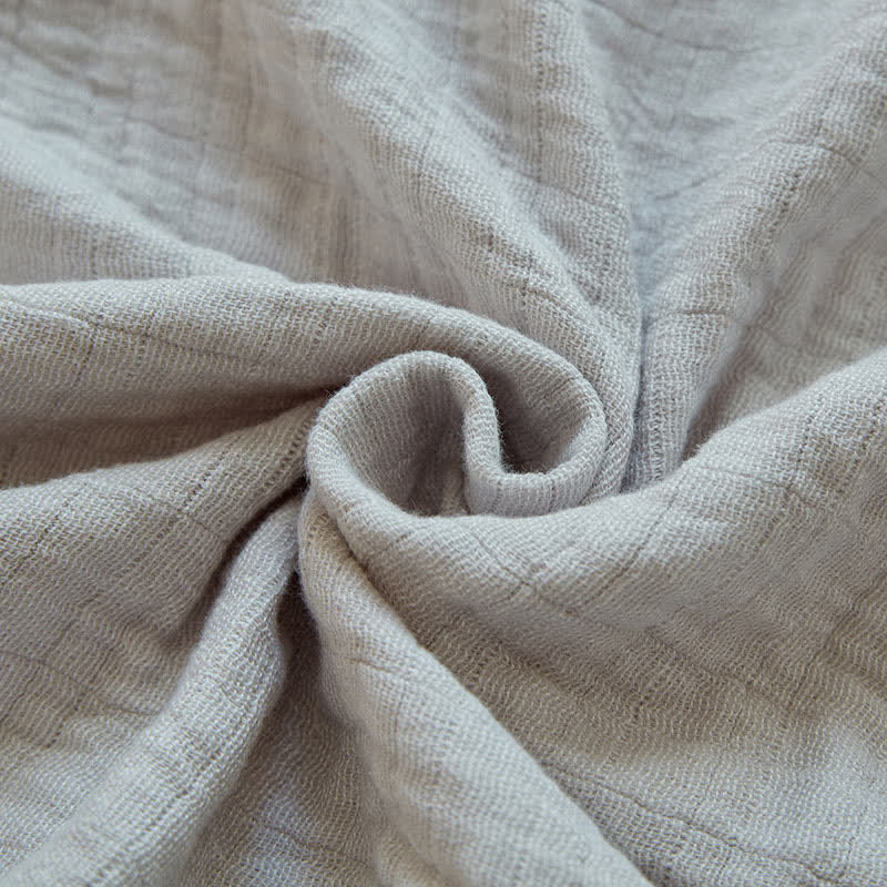 Solid Color Grid Pattern Cotton Reversible Quilt