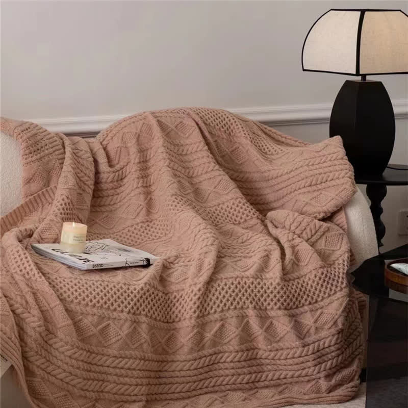 Solid Color Knitted Soft Warm Blanket