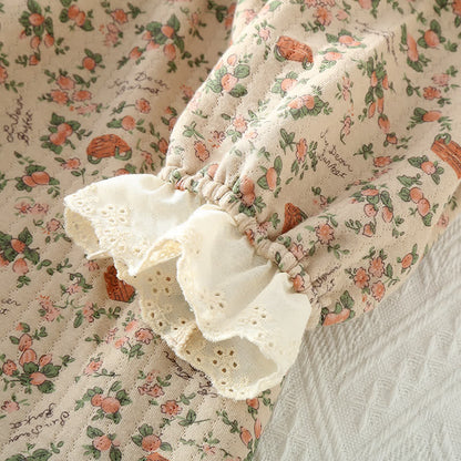 Vintage Rose Garden Cotton Loungewear Set