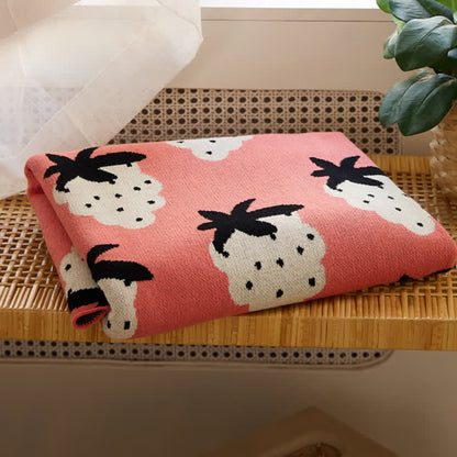 Strawberry Print Soft Cotton Reversible Blanket Blankets Ownkoti 5