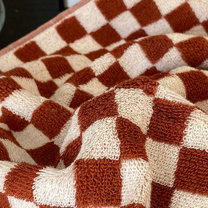 Checkerboard Plaid Colorblock Bath Towel Set
