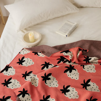 Strawberry Print Soft Cotton Reversible Blanket Blankets Ownkoti 4