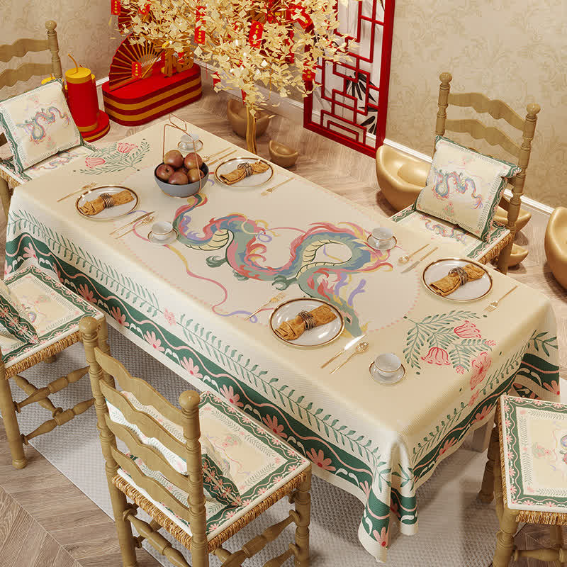 Colorful Dragon Decorative Rectangle Tablecloth