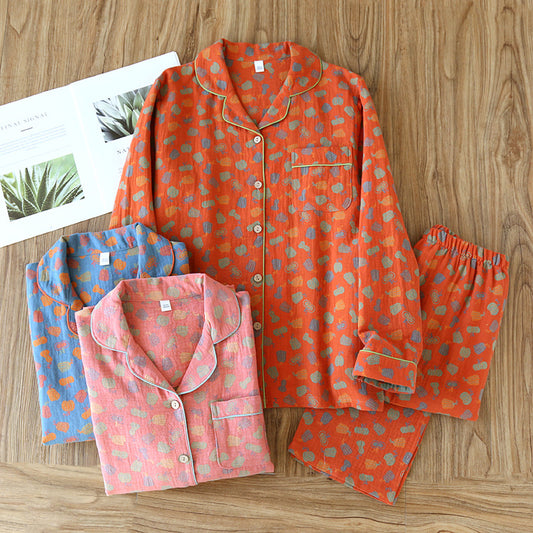 Jacquard Pumpkin Cotton Gauze Pajama Set