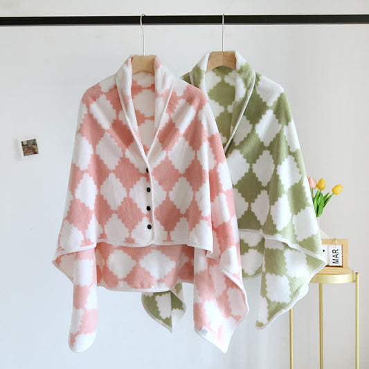 Lattice Functional Soft Flannel Shawl Blanket