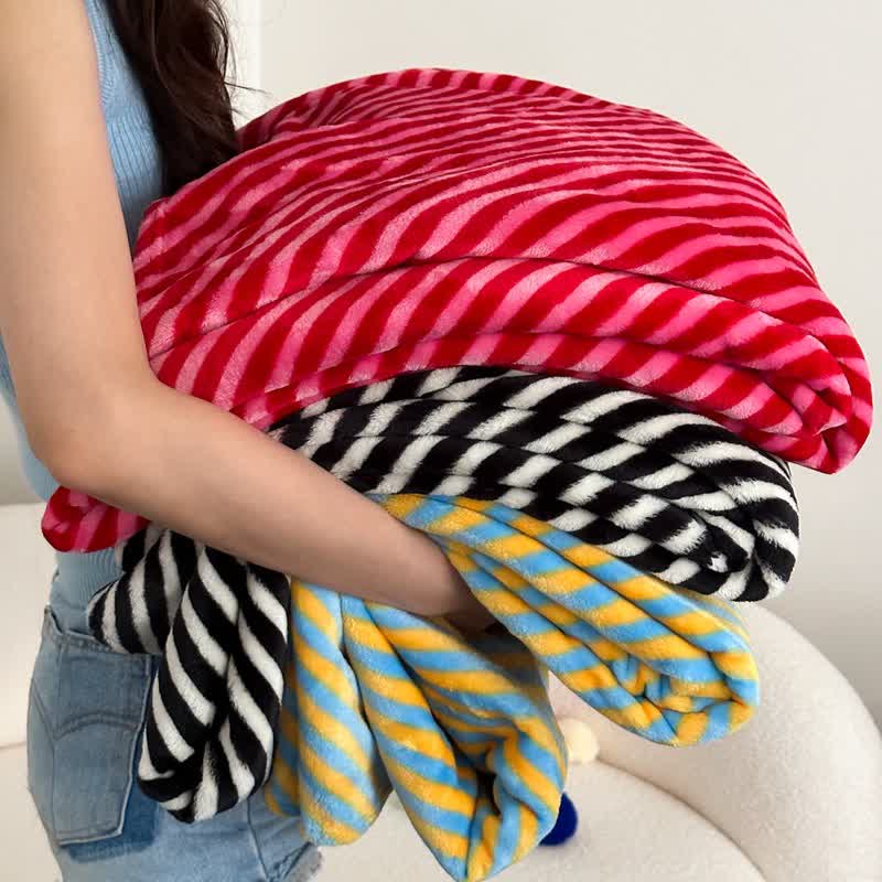 Colorful Striped Lightweight Decorative Blanket