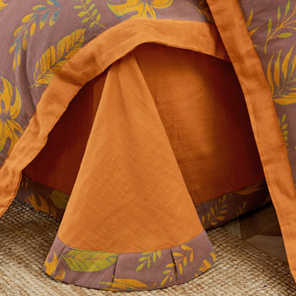 Maple Leaf Print Pure Cotton Bedding Sets (4PCS) Bedding Set Ownkoti 2