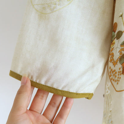 Retro Floral Bamboo Fiber Pajama Set