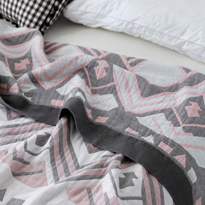 Reversible Design Geometric Pattern Cotton Blanket