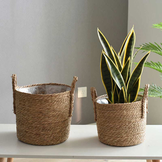 Seagrass Woven Plant Basket Natural Storage Laundry Basket