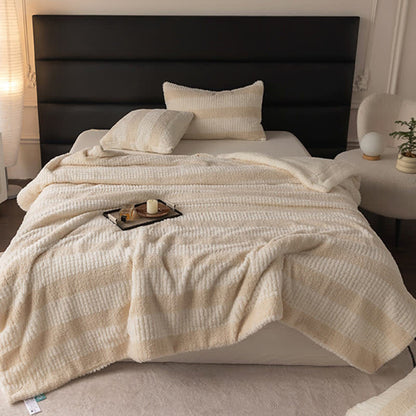 Luxurious Striped Thick Cozy Plush Blanket