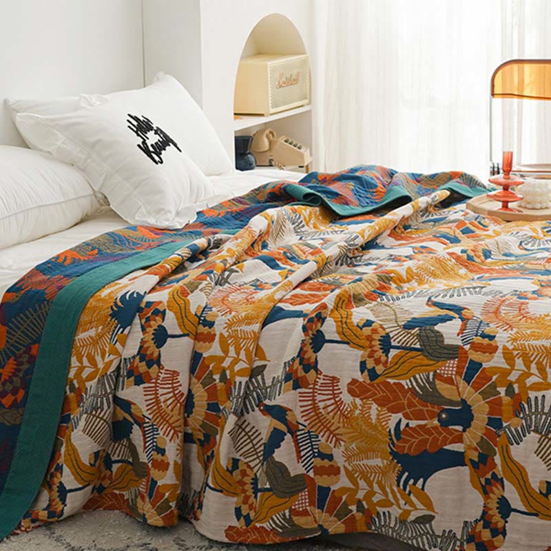 Ownkoti Soft Bird & Flower Cotton Reversible Quilt Quilts Ownkoti 9