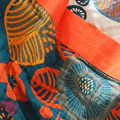 Ownkoti Orange Cartoon Flower Pattern Cotton Quilt Quilts Ownkoti 8