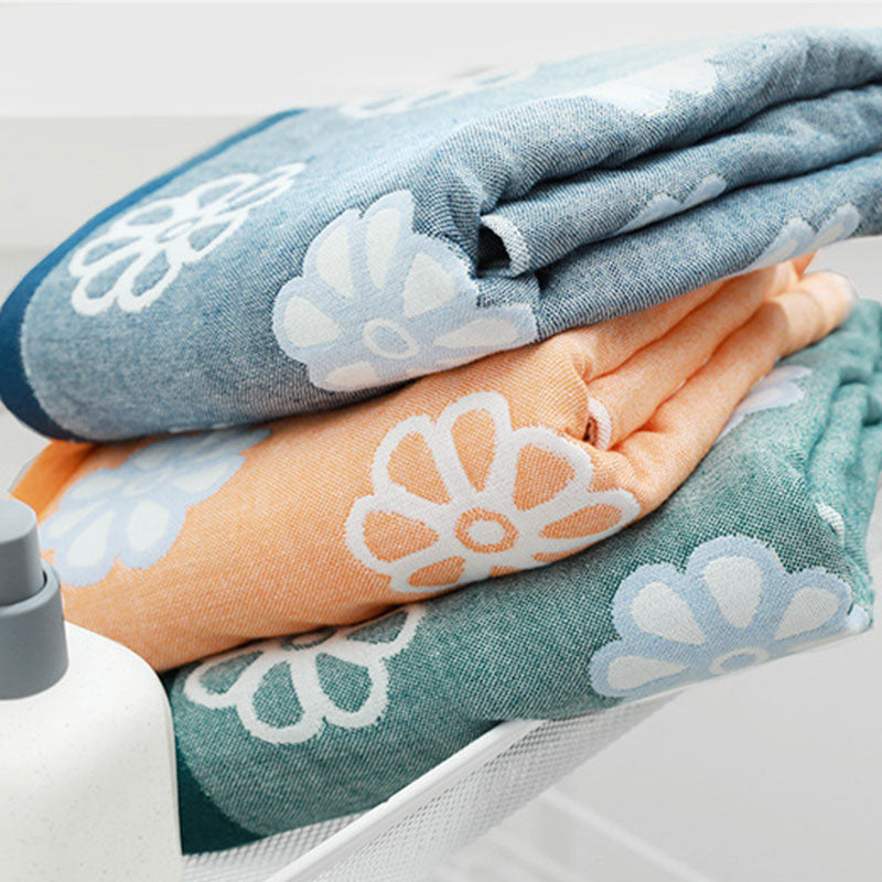 Simple Flower Cotton Bath Towel