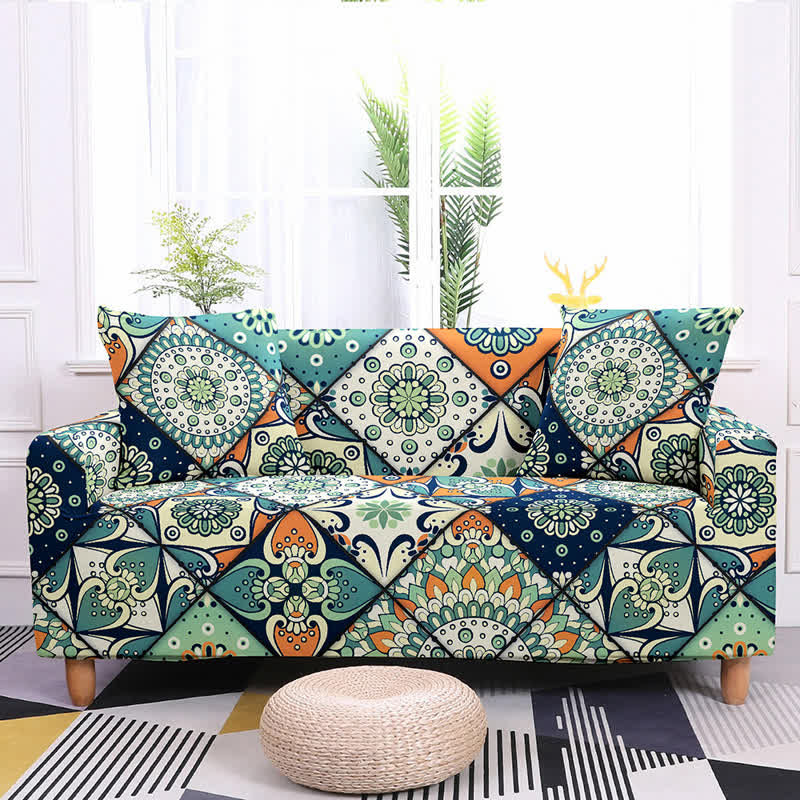 Retro Pattern Elastic Stretchable Couch Cover