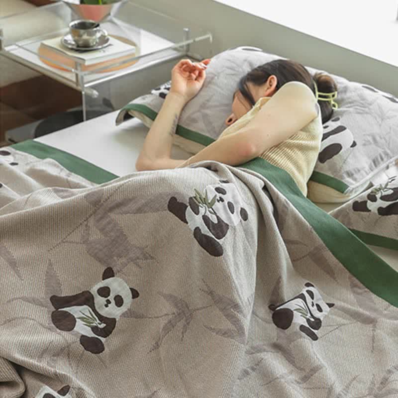 Cute Panda Print Cotton Reversible Quilt Quilts Ownkoti 3