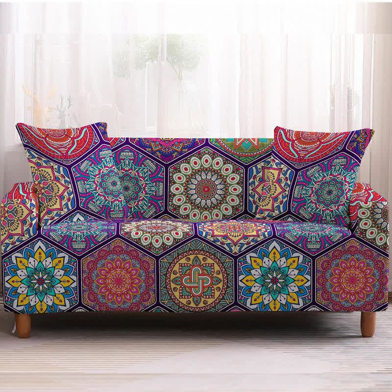 Ownkoti Bohemian Enchanting Pattern Stretchable Couch Cover