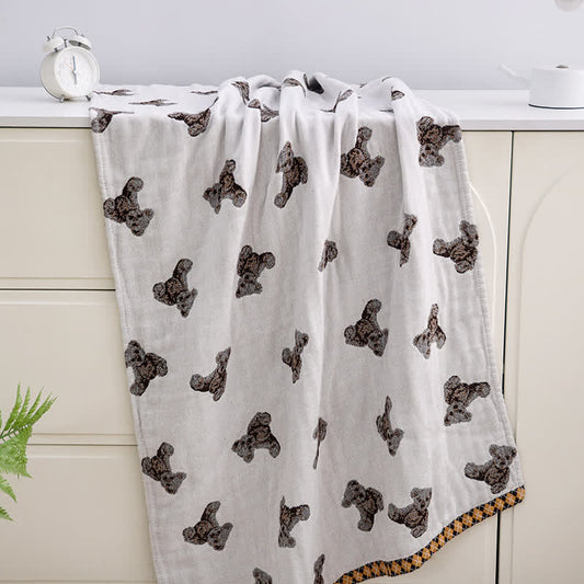Bear Woven Cotton Reversible Bath Towel