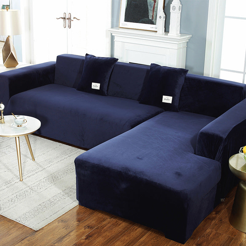Ownkoti Suede Pure Color Elastic Sofa Cover