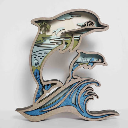 Ownkoti Dolphin Wooden Carving Gift