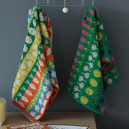 Colorful Vegetable Pattern Breathable Cotton Towel