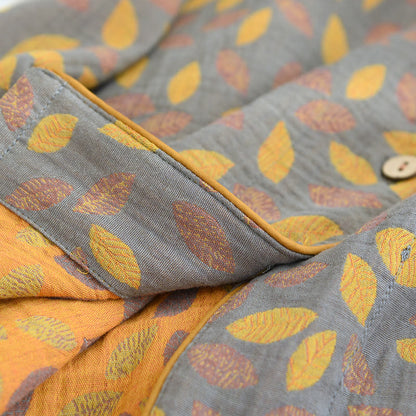 Leaf Pattern Soft Cotton Loungewear Set