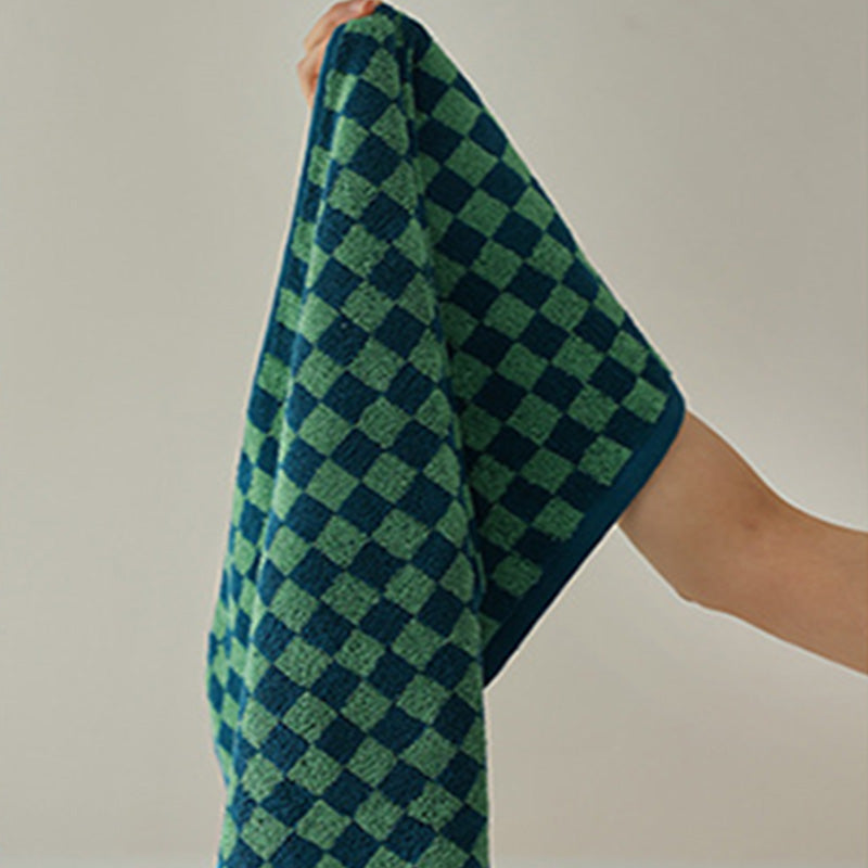 Retro Checkerboard Breathable Cotton Towel