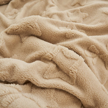 Jacquard Star Warm Fluffy Fleece Blanket