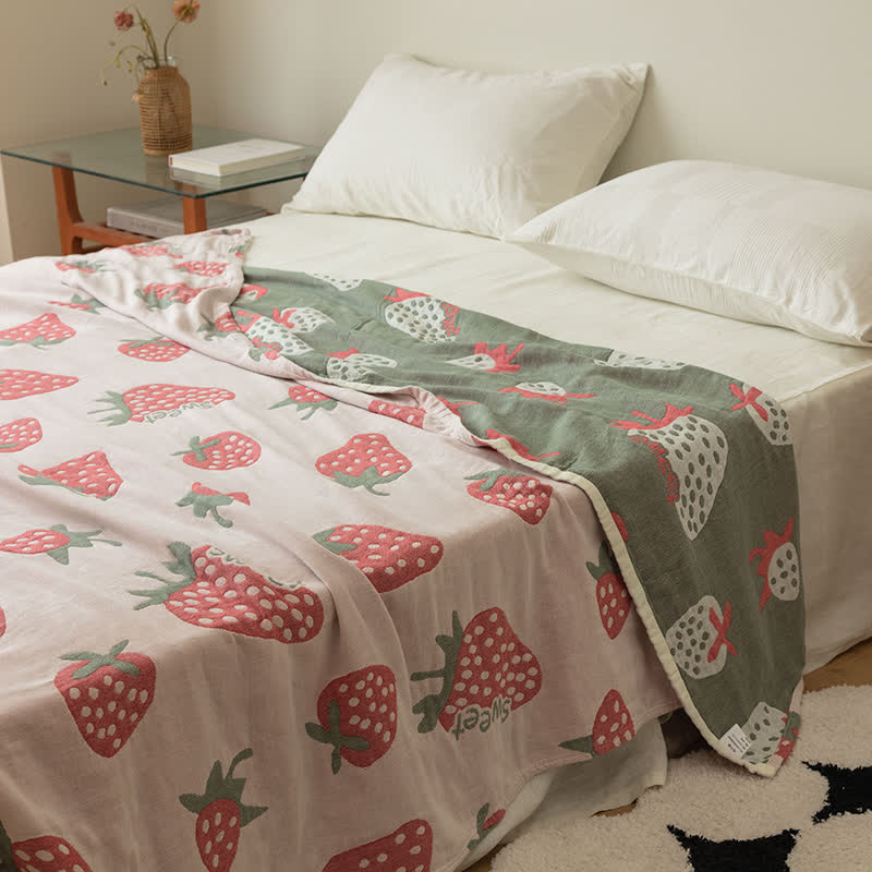 Strawberry Cotton Five Layer Soft Quilt Quilts Ownkoti 2