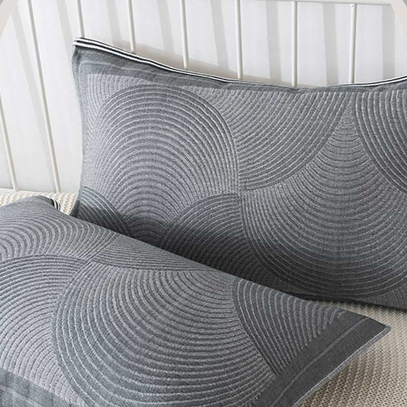 Ownkoti Circle Stripe Breathable Pillow Towel (2PCS