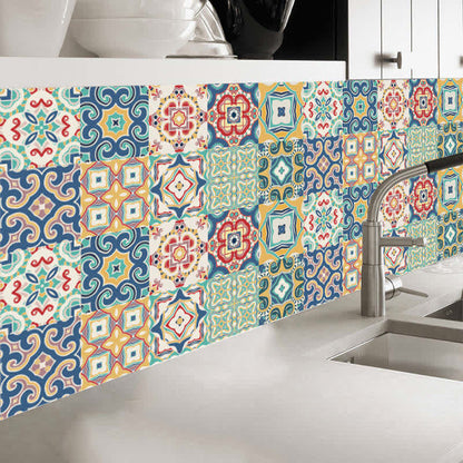 Ownkoti Colorful Mixed Pattern Wallpaper Tile Sticker (10PCS)