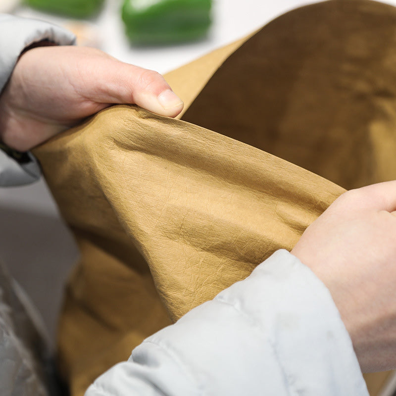 2PCS Washable Kraft Paper Bags Brown Eco-friendly Reusable Paper