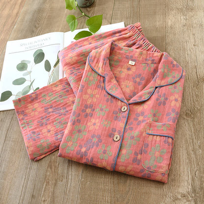 Cotton Gauze Long Sleeves Pajama Set