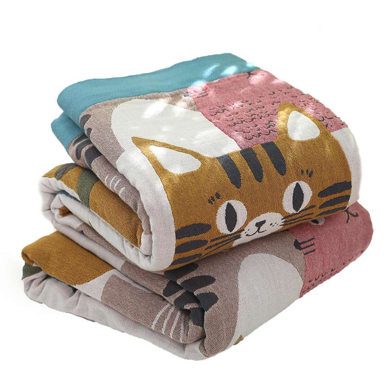 Cute Cat Reversible Cotton Soft Quilt