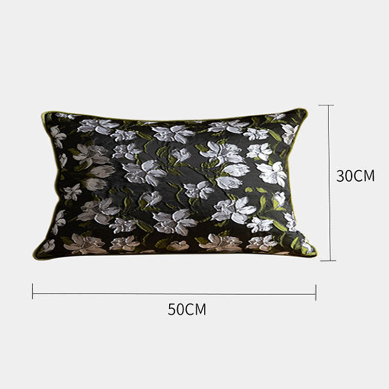 The Size of Gardenia Floral Pattern Zipper Pillowcase