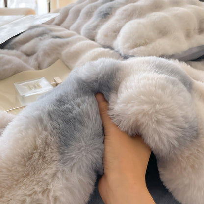 Modern Style Plush Fleece Bedding Set(4PCS)