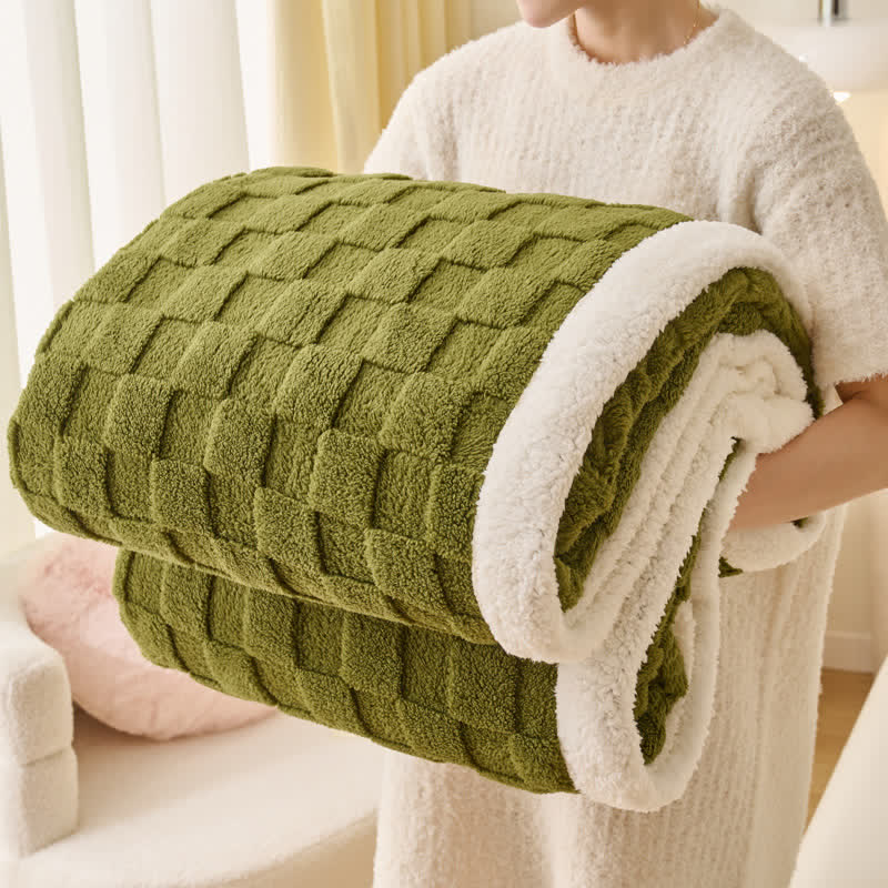 Checkerboard Texture Soft Fluffy Fleece Blanket