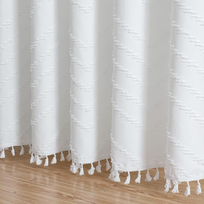 Simple Style Waterproof Tassel Shower Curtain