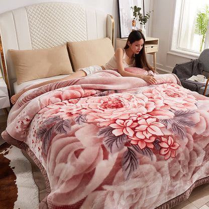 Noble Peony Soft Thick Throw Blanket