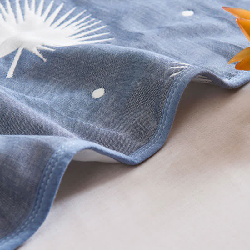 Blue & White Dandelion Reversible Soft Quilt Quilts Ownkoti 3