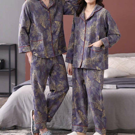 Jacquard Breathable Pure Cotton Pajama Set