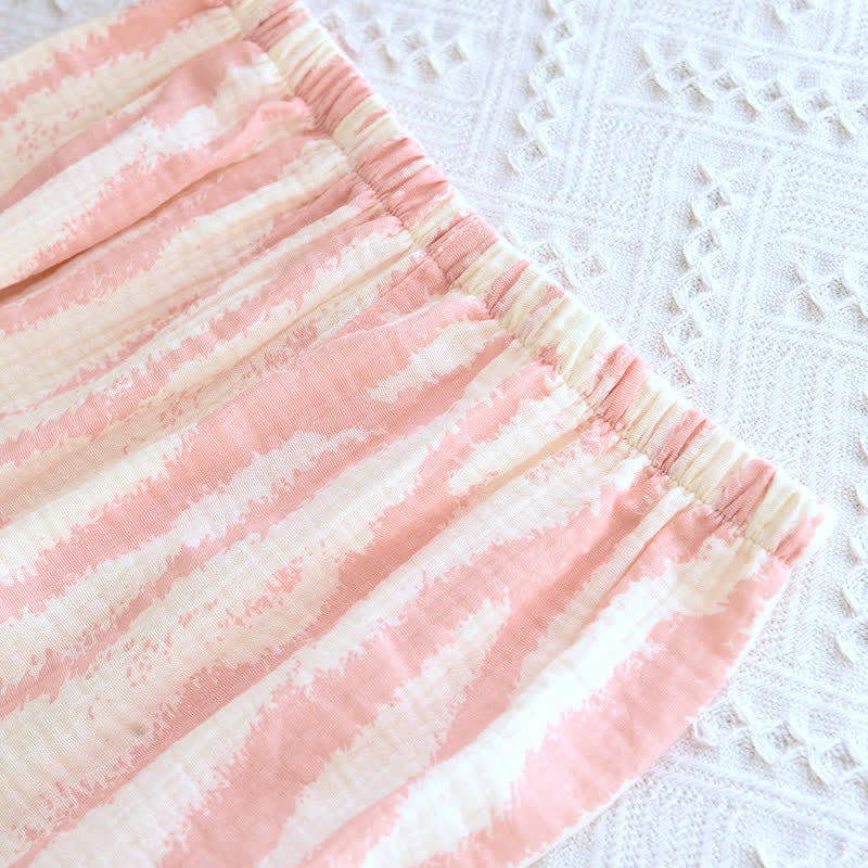 Zebra Print Cotton Gauze Pajama Set