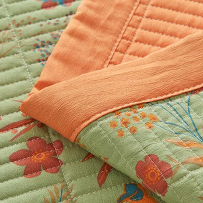 Floral Style Plaid Reversible Coverlet Blanket Coverlets Ownkoti 3