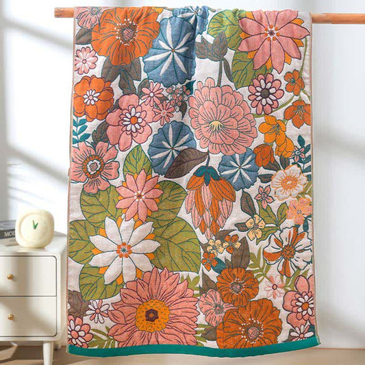 Floral Cotton Gauze Quick-drying Bath Towel
