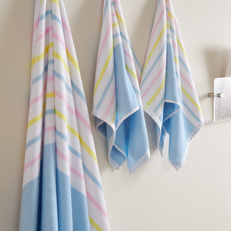 Pure Cotton Rainbow Print Towel Set(3PCS)