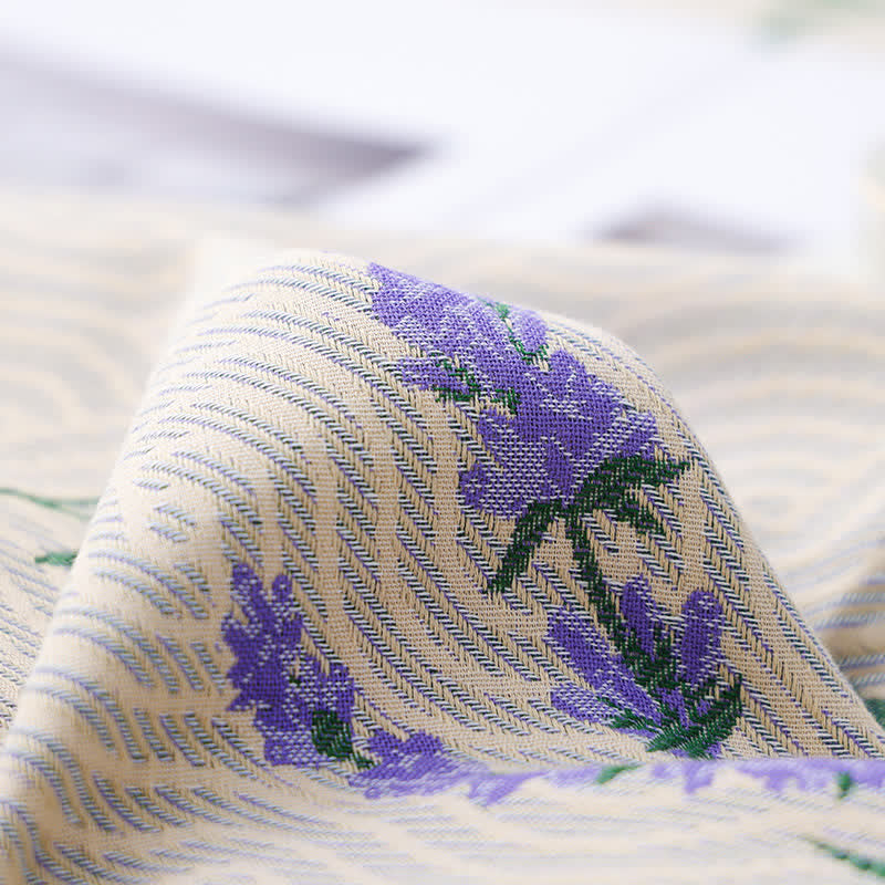 Cotton Gauze Lavender Pattern Towel Quilt