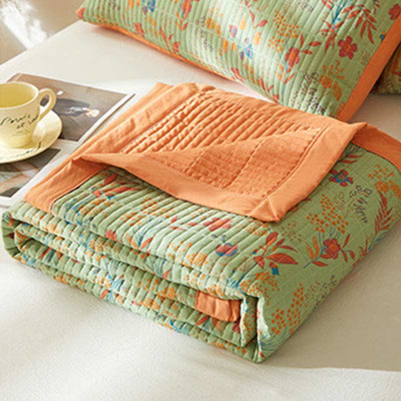 Floral Style Plaid Reversible Coverlet Blanket Coverlets Ownkoti 4