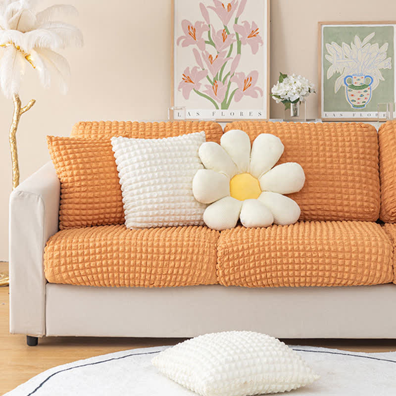 Ownkoti Seersucker Stretchable Sectional Sofa Slipcover